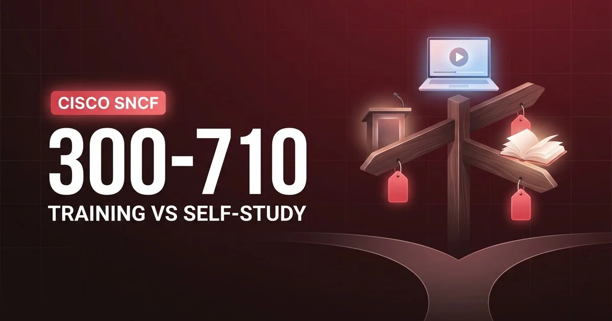 300-710 SNCF training vs self-study - price line of every course option
