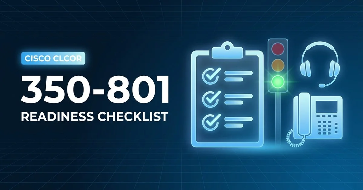 350-801 CLCOR exam readiness checklist - go / no-go board