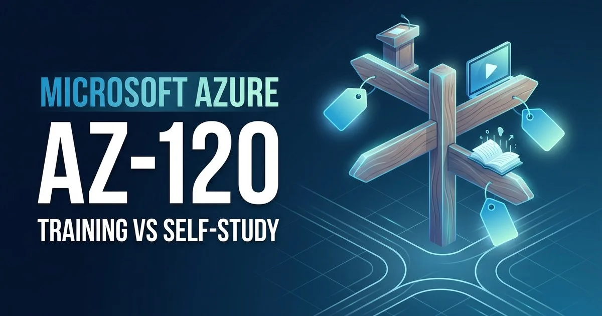 AZ-120 training vs self-study - price line of every course option