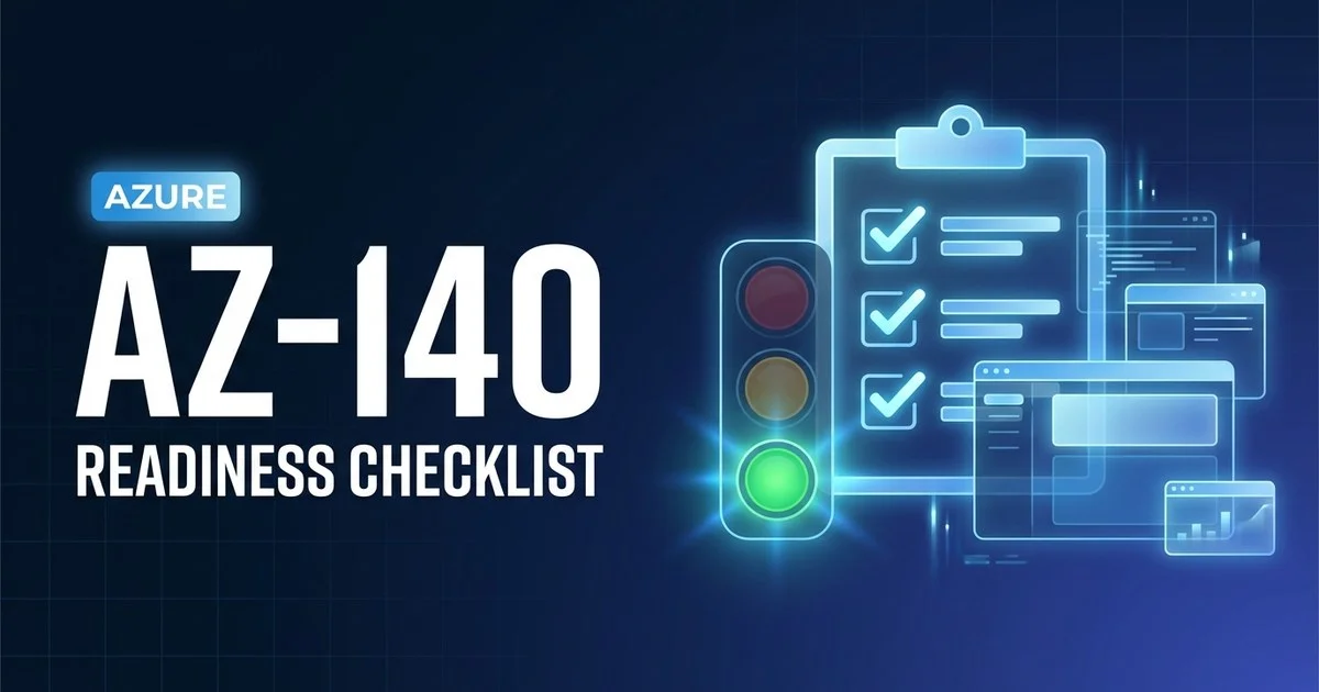 AZ-140 exam readiness checklist - go / no-go board