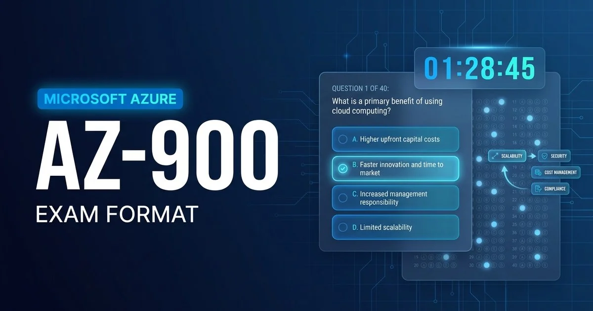 AZ-900 Azure Fundamentals exam format - question types, timing, and on-screen experience