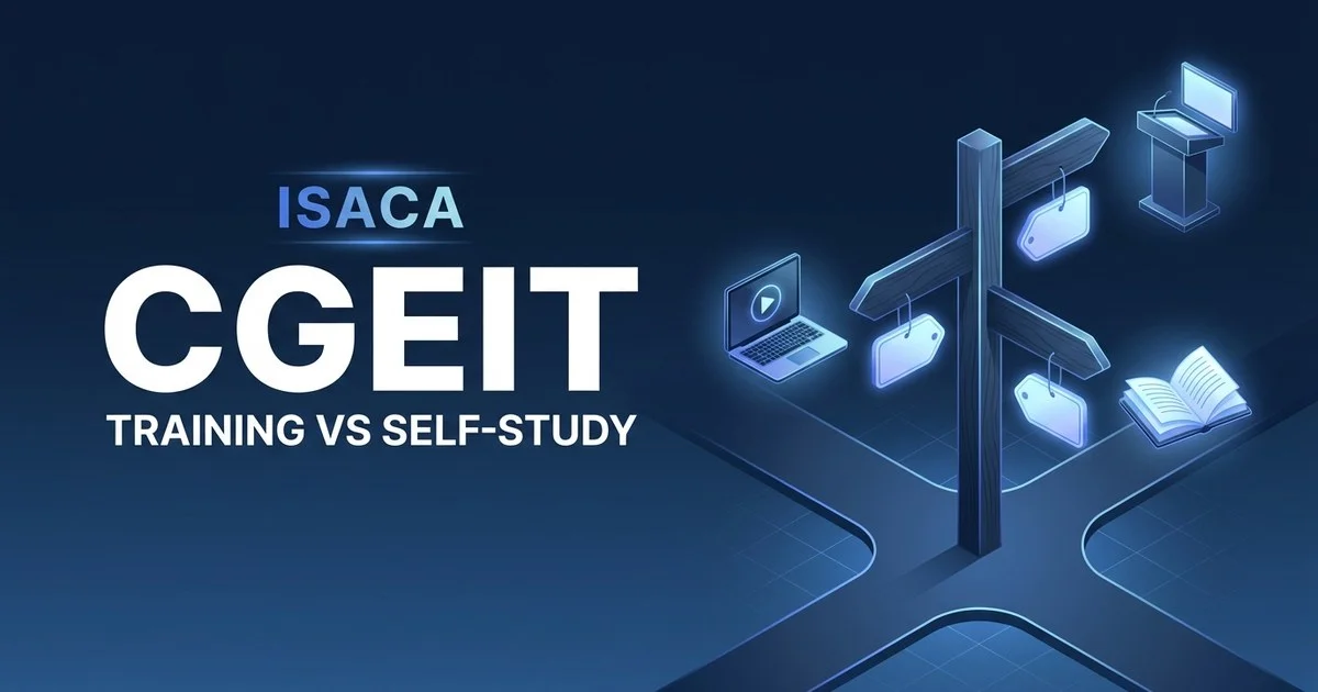 CGEIT training vs self-study - price line of every course option