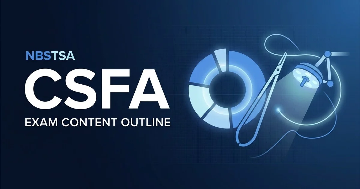 NBSTSA CSFA exam content outline 2026 with domain weights