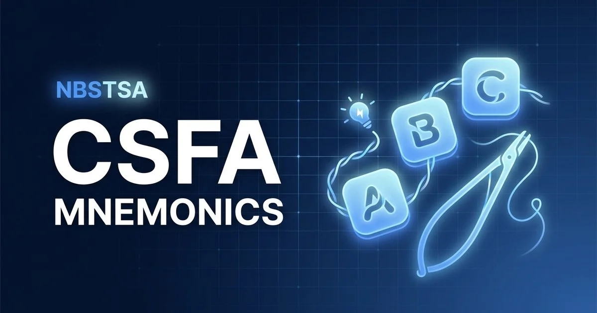 Surgical first assisting mnemonics and memory tricks for the CSFA exam