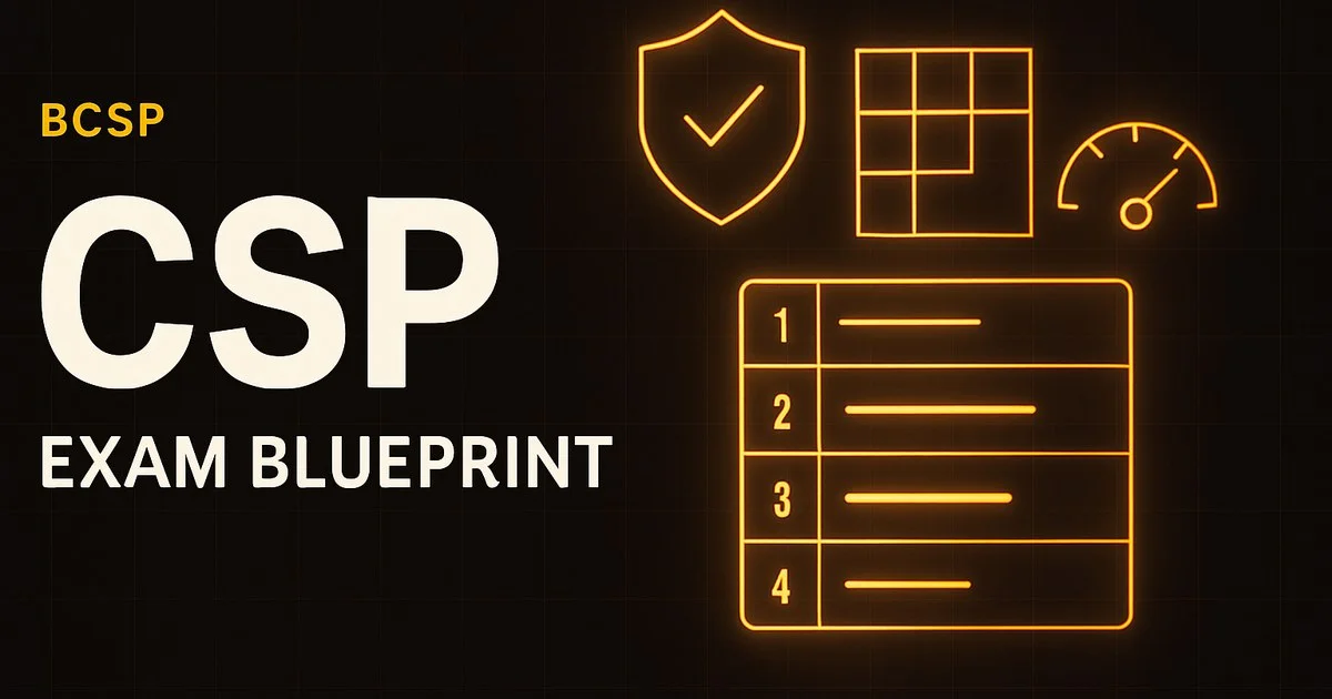 CSP Exam Blueprint 2026: Seven Domains, Two Carry Half the Paper