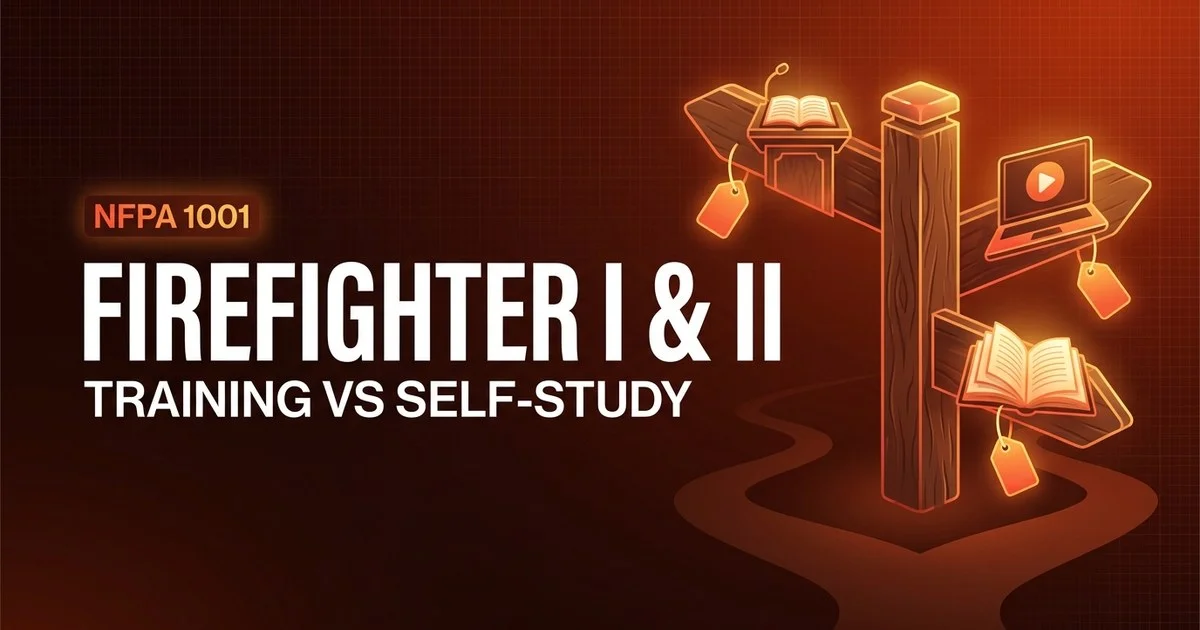 Firefighter I & II training vs self-study - price line of every course option