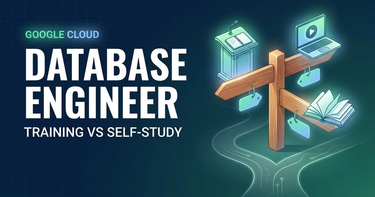 GCP Cloud Database Engineer training vs self-study - price line of every course option