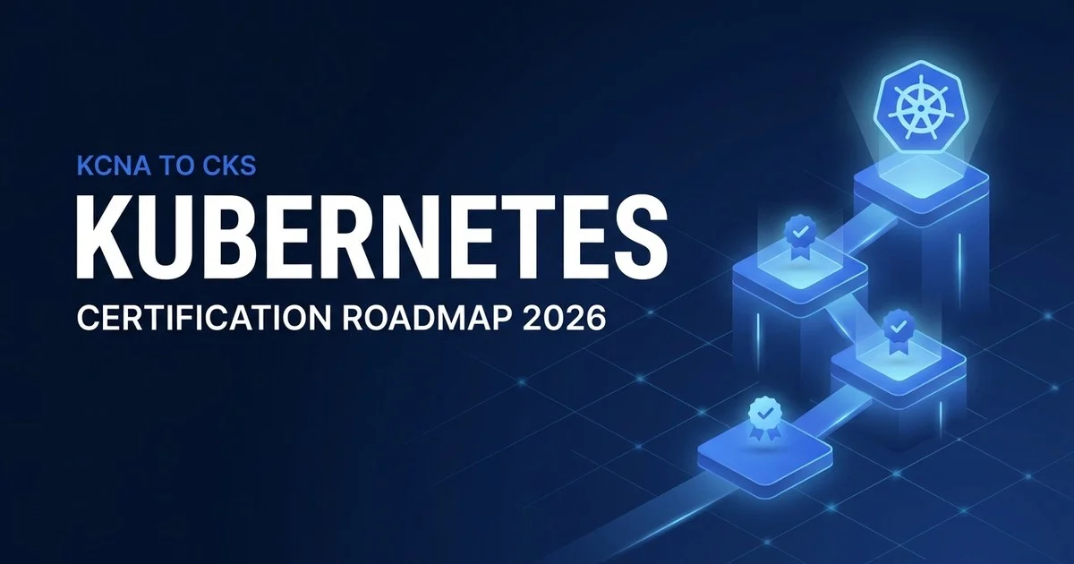 Kubernetes and cloud native certification roadmap 2026 showing KCNA, CKAD, CKA, and CKS path