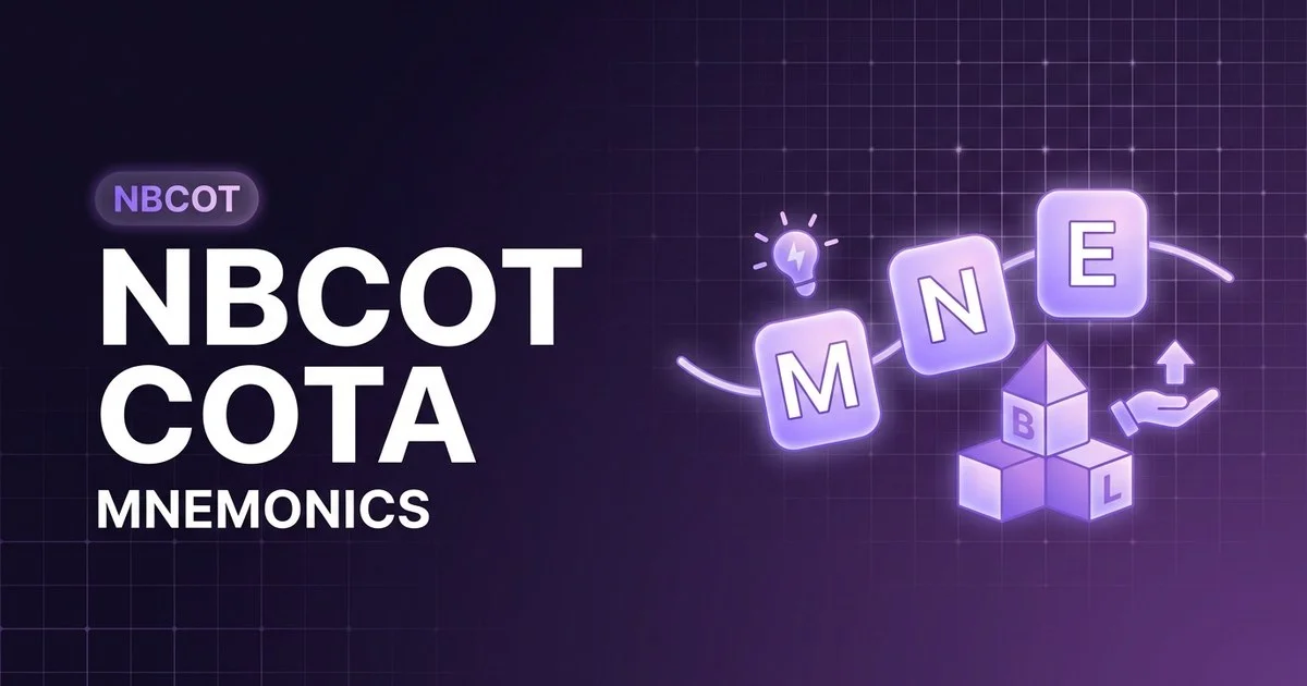 Occupational therapy mnemonics and memory tricks for the NBCOT COTA exam