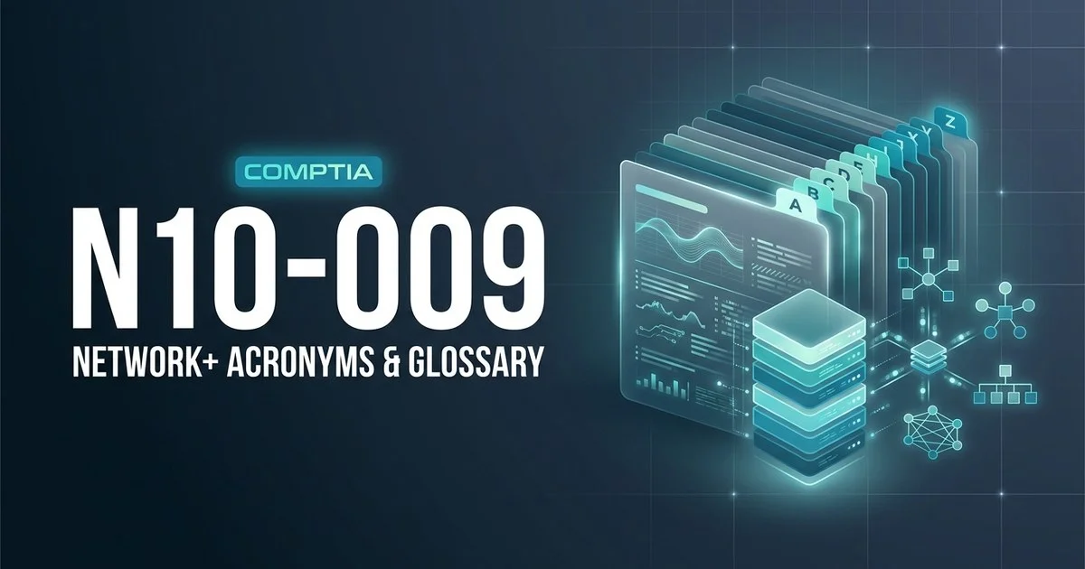 CompTIA Network+ N10-009 glossary of networking acronyms and key terms