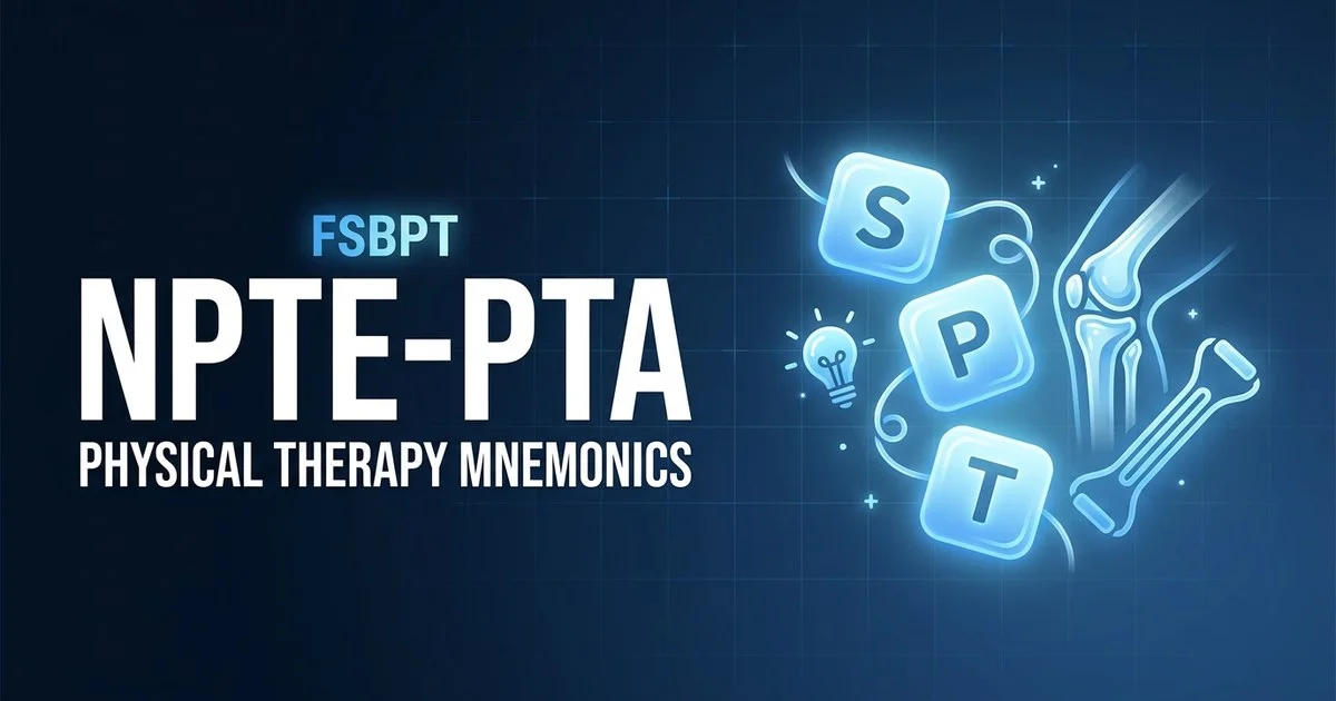 Physical therapy mnemonics and memory tricks for the NPTE-PTA exam