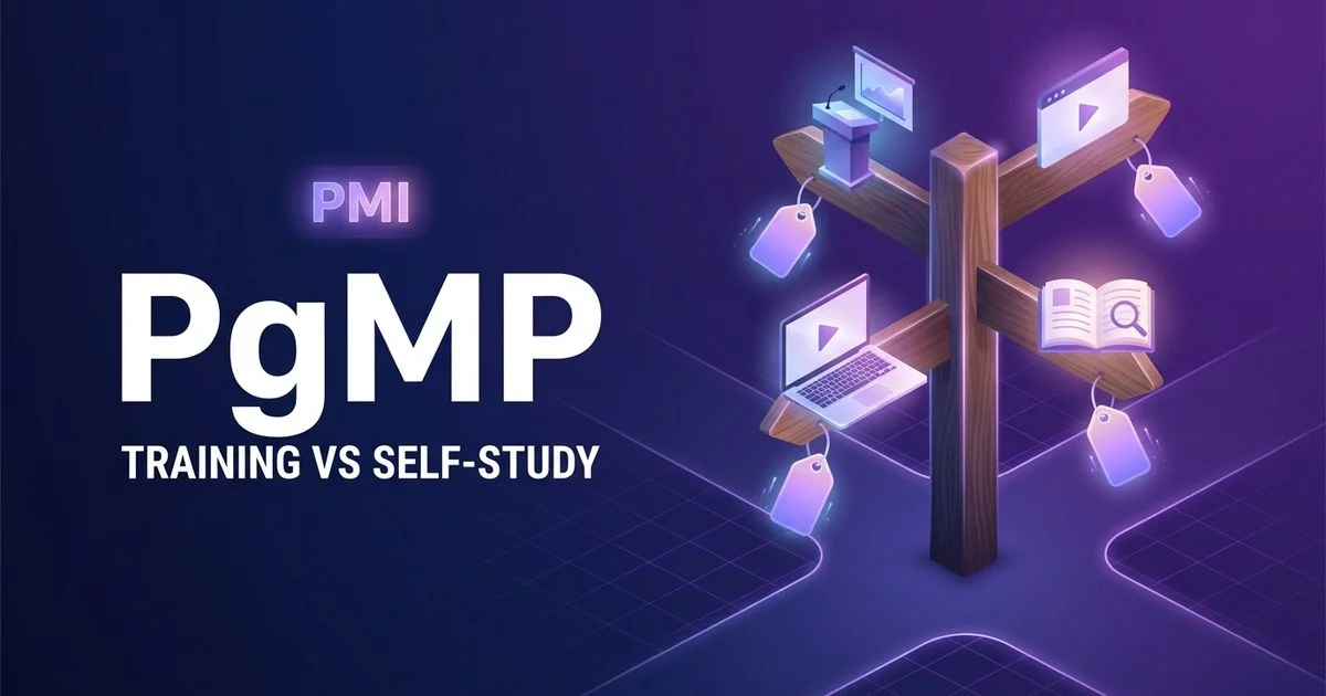 PgMP training vs self-study - price line of every course option
