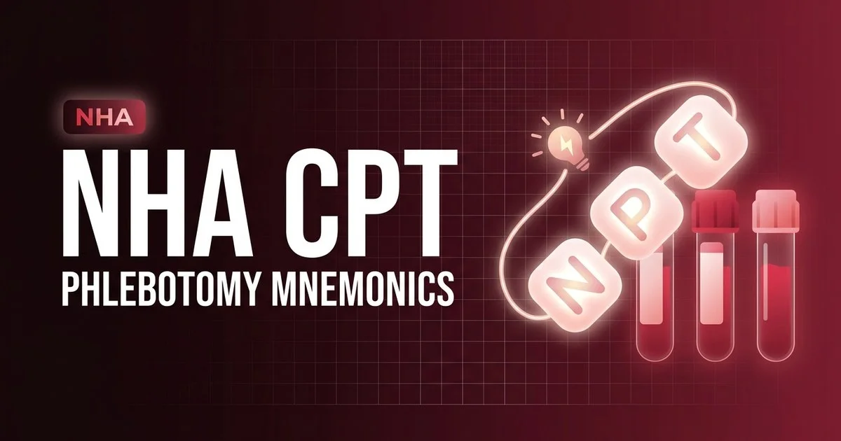 Phlebotomy mnemonics and memory tricks for the NHA CPT exam