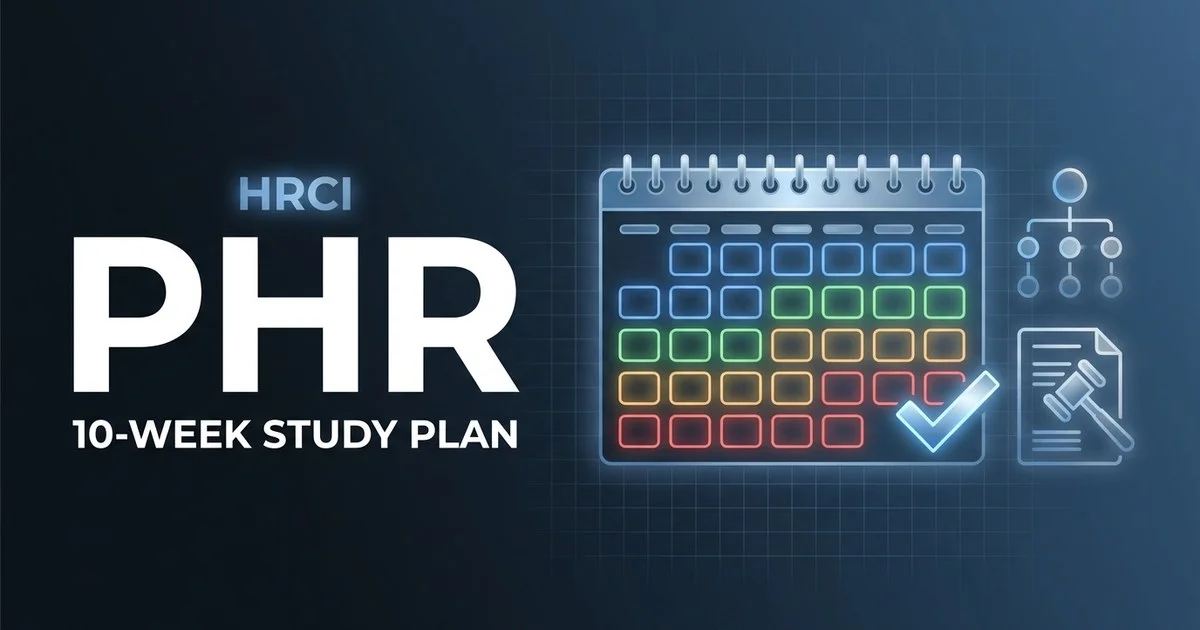 PHR study plan 2026 - 10-week calendar