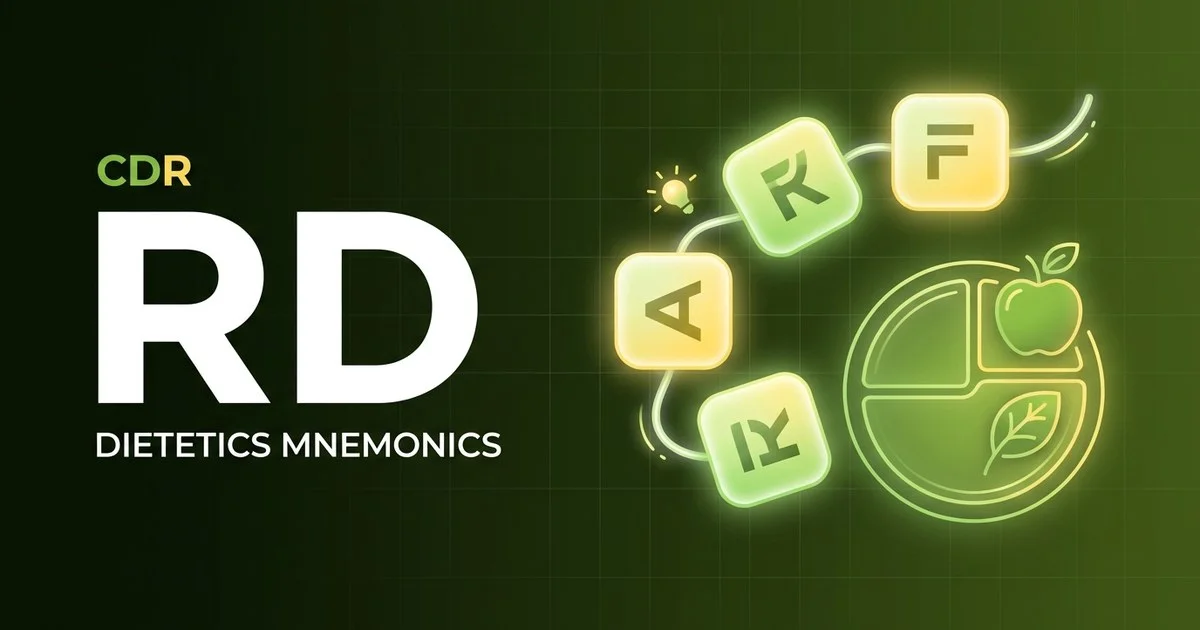 Dietetics mnemonics and memory tricks for the RD exam exam