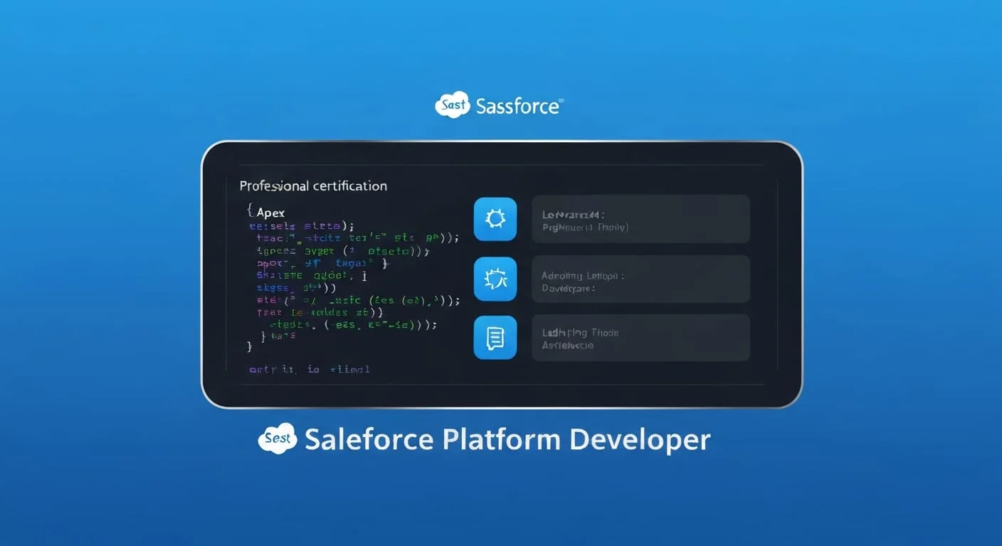 Salesforce Platform Developer I certification guide covering Apex, Visualforce, and Lightning development