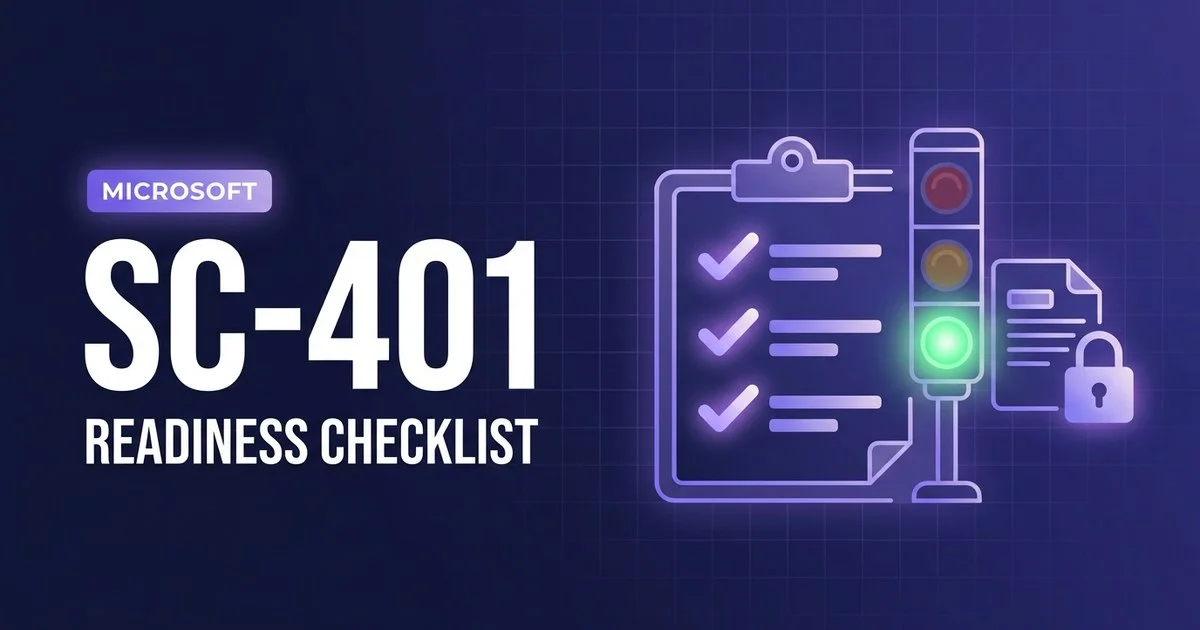 SC-401 exam readiness checklist - go / no-go board