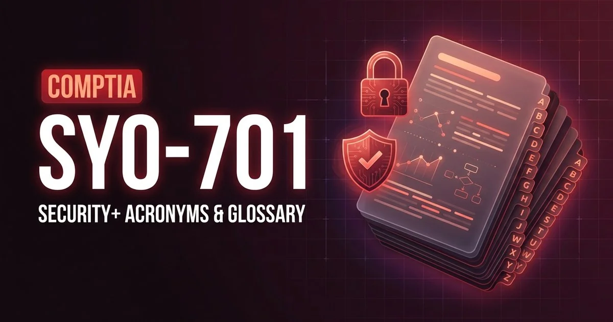 Security+ SY0-701 acronyms and glossary study sheet