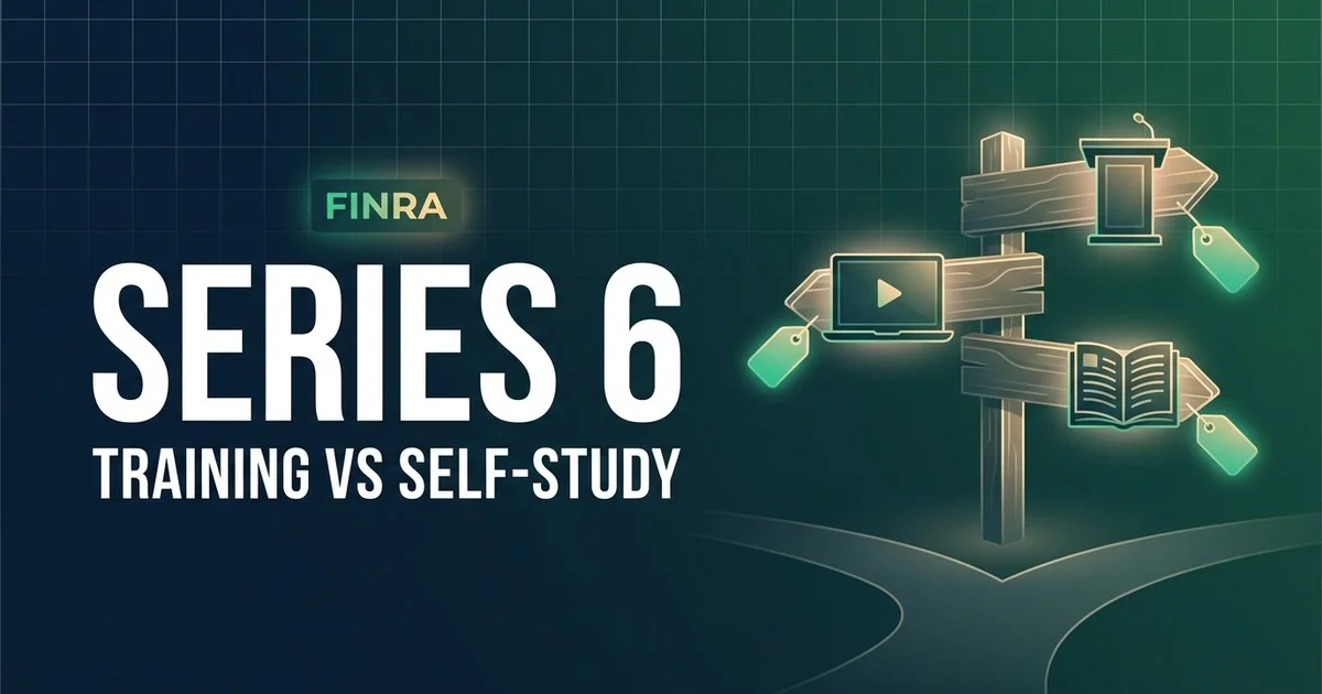 Series 6 training vs self-study - price line of every course option