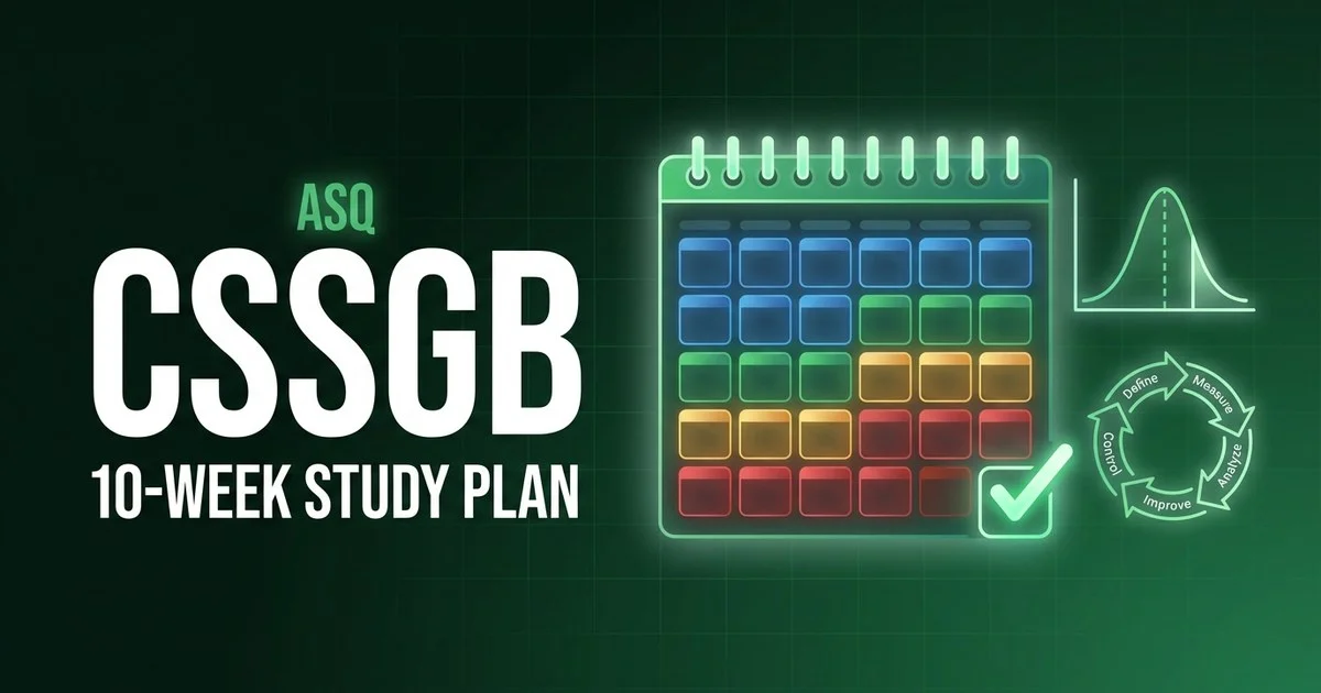 CSSGB study plan 2026 - 10-week calendar