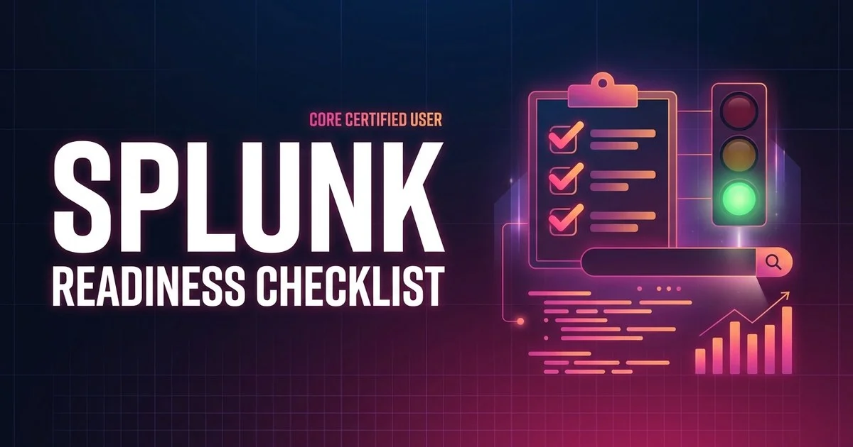 Splunk Core Certified User exam readiness checklist - go / no-go board