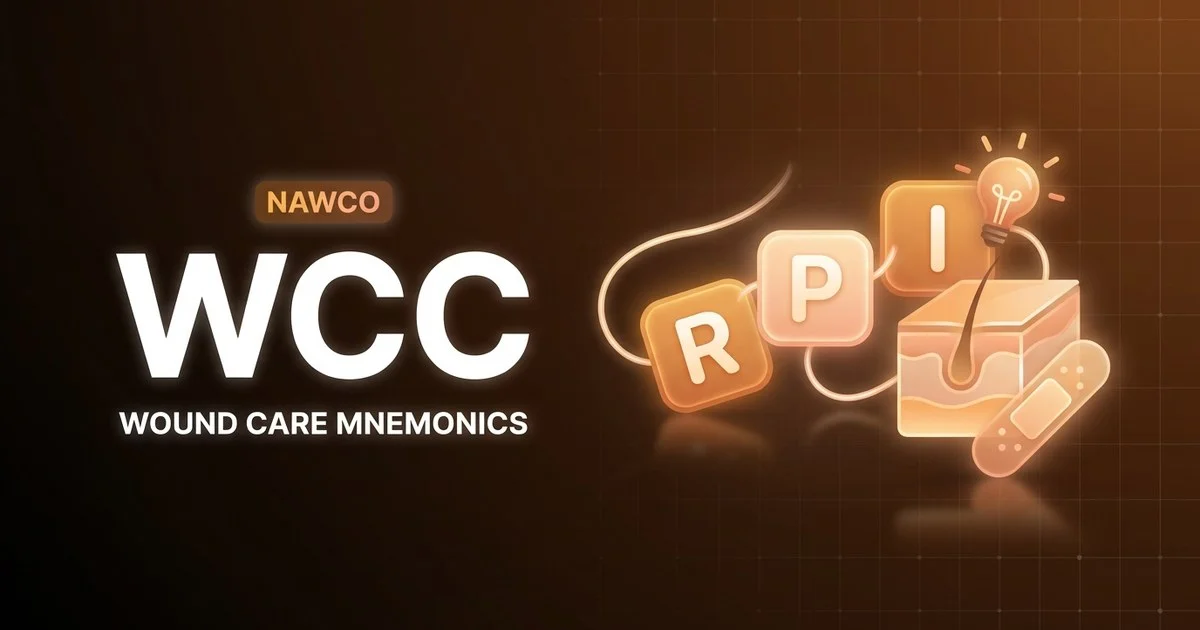 Wound care mnemonics and memory tricks for the WCC exam