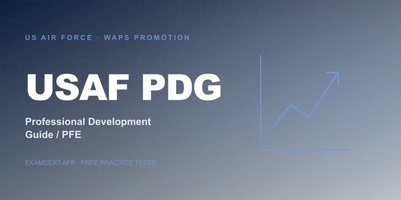 USAF Professional Development Guide (PDG) / Promotion Fitness Examination (PDG / PFE) exam prep app with practice questions and study materials
